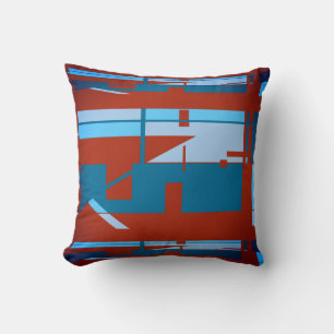 Cojín Decorativo Blue Turquoise Oscuro Red Southwest Look Resumen