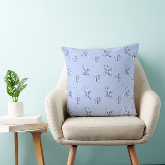 Cojín Decorativo Blue Watercolor Baby Bear & Porcupine Pillow