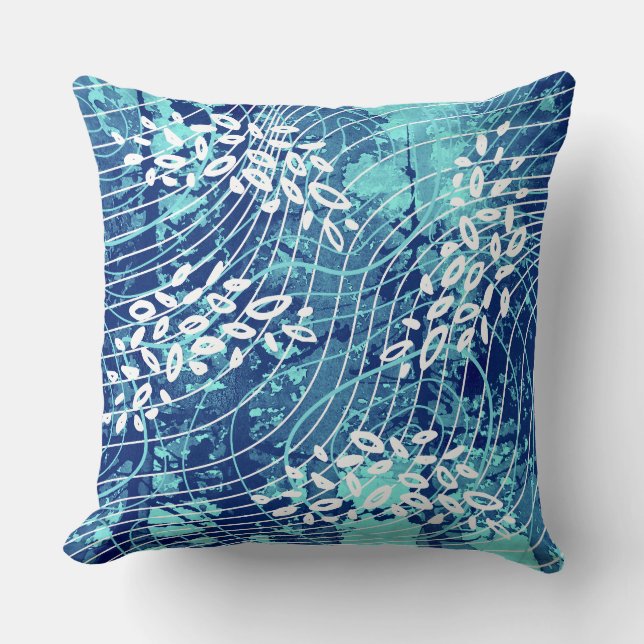 Cojín Decorativo Blue Wave Throw Pillow (Anverso)