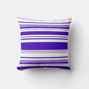 Cojín Decorativo Blue White Retro Strips Art Design Pillow