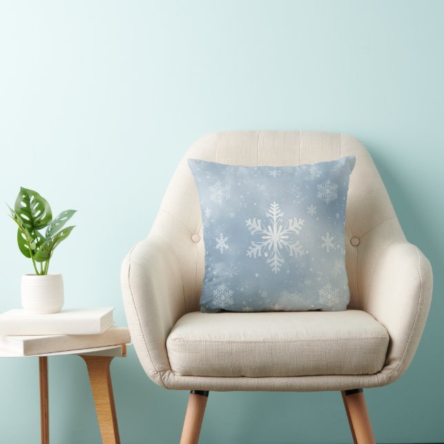 Cojín Decorativo Blue & White Snowflake Pattern (Silla)
