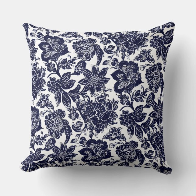 Cojín Decorativo Blue White Throw Pillow (Anverso)