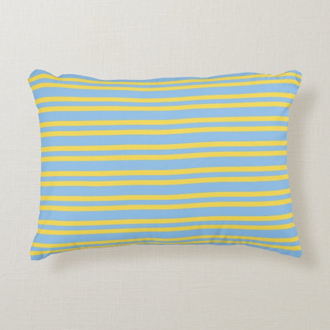 Cojín Decorativo Blue Yellow Stripes Seamless Pattern (Anverso)