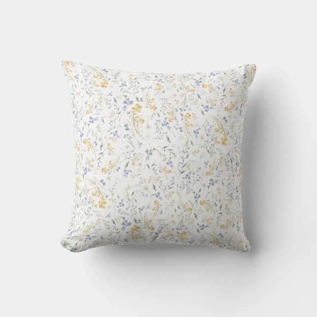 Cojín Decorativo Blue Yellow Wildflower Pattern (Anverso)