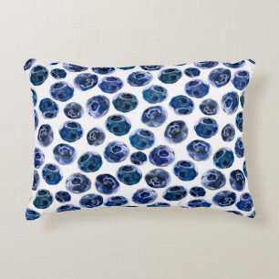 Cojín Decorativo Blueberries: acuarela ilustrada.