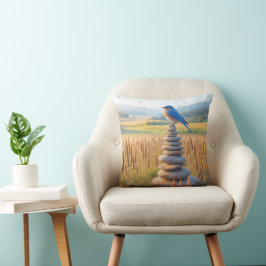 Cojín Decorativo Bluebird On Stone Cairn