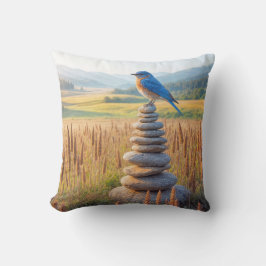 Cojín Decorativo Bluebird On Stone Cairn