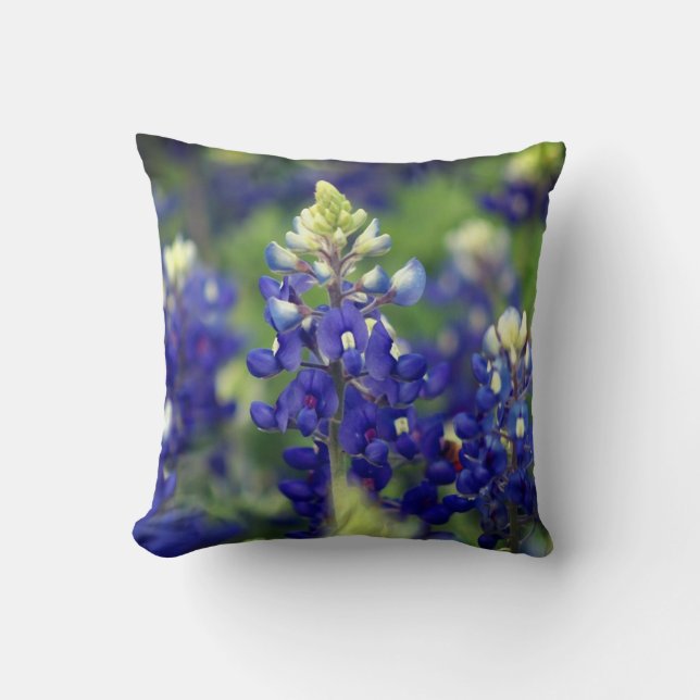 Cojín decorativo Bluebonnet de Texas (Anverso)