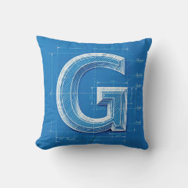 Cojín Decorativo Blueprint Monogram Letter G