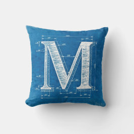 Cojín Decorativo Blueprint Monogram Letter M