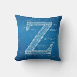 Cojín Decorativo Blueprint Monogram Letter Z