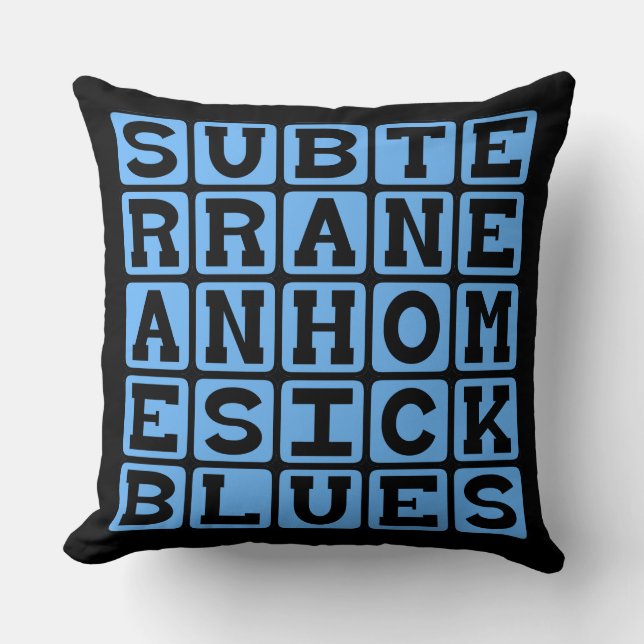 Cojín Decorativo Blues Subterráneo Nostálgico (Anverso)