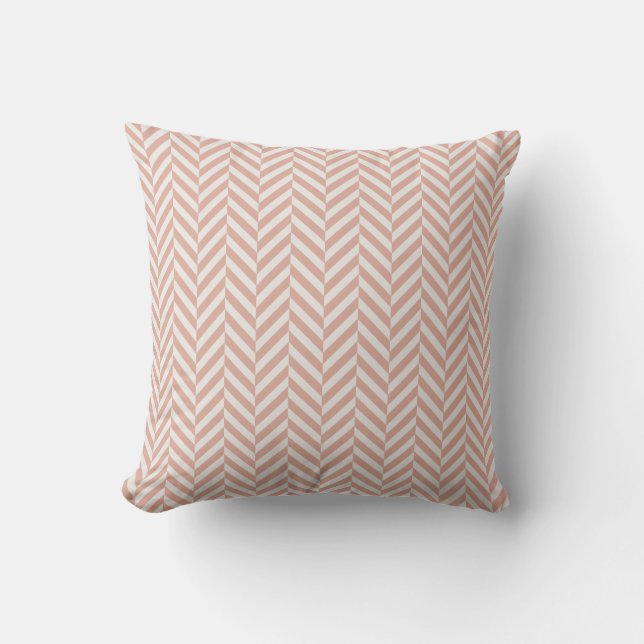 Cojín Decorativo Blush Rosa Espiga Geométrica (Anverso)