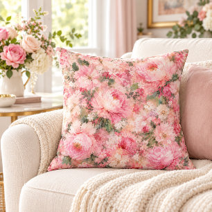 Cojín Decorativo Blush Rosa Flor Romántica peonía Decoración del Ho