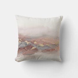 Cojín Decorativo Blush Terracota Dorado 3D Impasto Moderno
