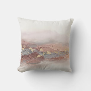 Cojín Decorativo Blush Terracota Dorado 3D Impasto Moderno