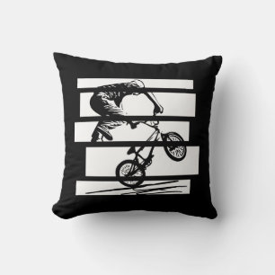 Cojín Decorativo BMX Wheelie Silhouette Urban Lines