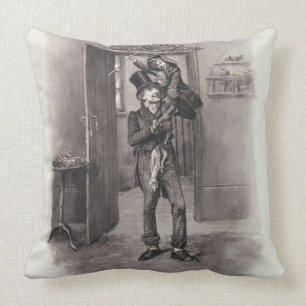 Cojín Decorativo Bob Cratchit y Tim minúsculo, de 'Charles Dickens
