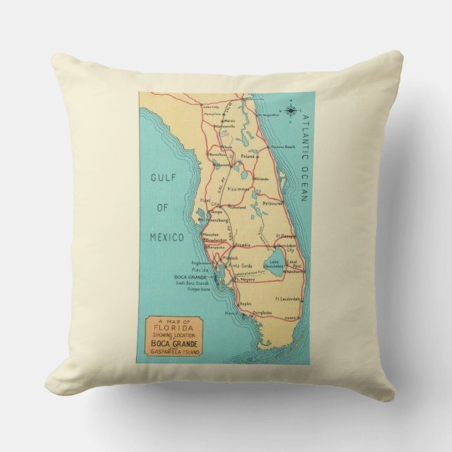 Cojín decorativo Boca Grande y Useppa Florida (Anverso)