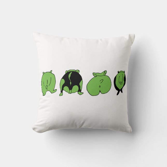 Cojín Decorativo Bocas de Hamster Verde (Anverso)