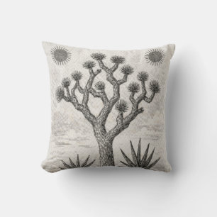 Cojín Decorativo boceto de árbol de josué arte de boceto del desi