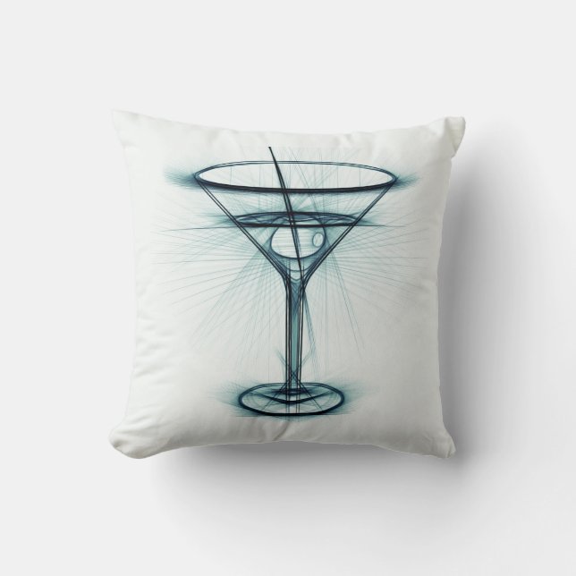 Cojín Decorativo Boceto de copa de Martini (Anverso)