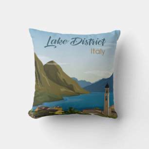 Cojín Decorativo Boceto del paisaje del distrito de lagos de Italia