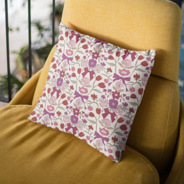 Cojín Decorativo Bocos de magenta y flores Boho (Subido por el creador)