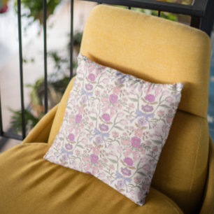 Cojín Decorativo Bocos rosados y flores Boho
