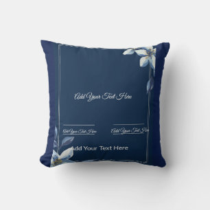 Cojín Decorativo Boda azul vertiginoso de flores azules victorianas