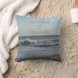 Cojín Decorativo Boda Beach Sand Ocean Love Throw