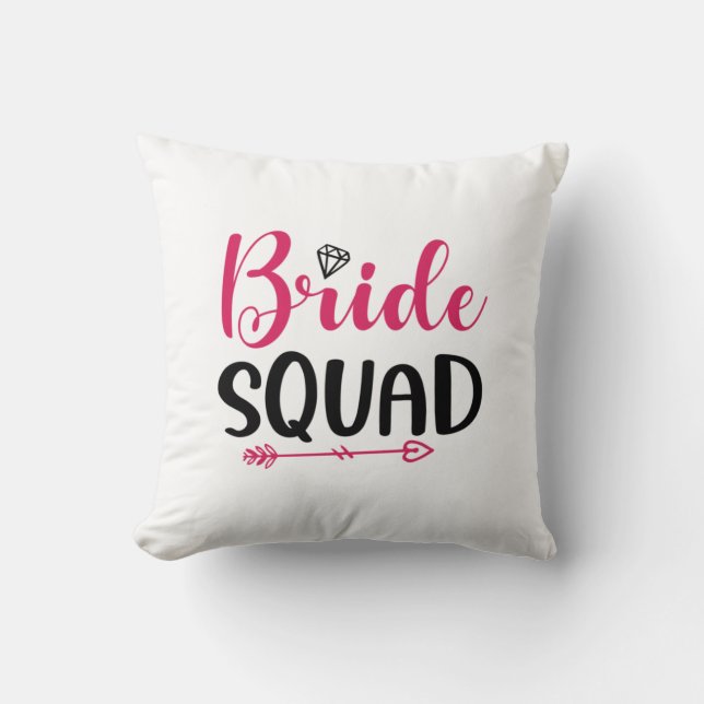 Cojín Decorativo Boda Bride Squad (Anverso)