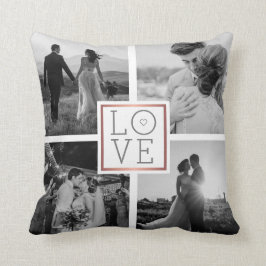Cojín Decorativo Boda Collage de fotos Amor