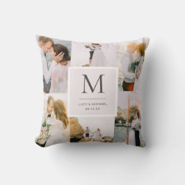Cojín Decorativo Boda con Monograma de Foto