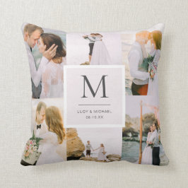 Cojín Decorativo Boda con Monograma de Foto