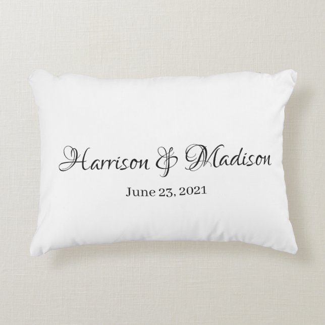 Cojín Decorativo Boda de fecha y nombre de pareja Personalizado per (Anverso)
