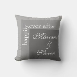 Cojín Decorativo Boda de guión moderno simple gris