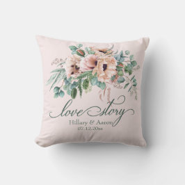 Cojín Decorativo Boda de "Historia de amor" de Radio de amapola