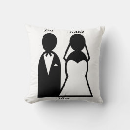 Cojín Decorativo Boda de icono personal Personalizar de silueta