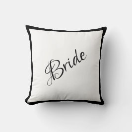 Cojín Decorativo Boda de Moda Bride Black Script