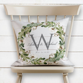 Cojín Decorativo Boda de monograma de marisma rusa Keepsake