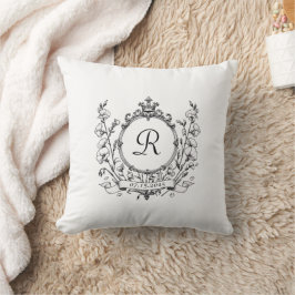 Cojín Decorativo Boda de Monograma Formal Regal Classic