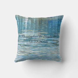 Cojín Decorativo Boda de nombres personalizado Reflection Lake Squa