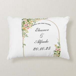 Cojín Decorativo Boda de Rosa Acuarela