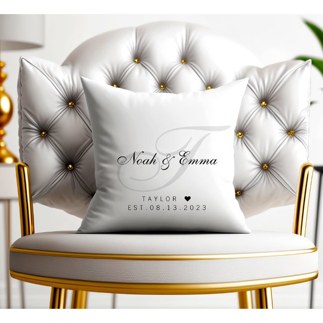 Cojín Decorativo Boda de script de nombres de pareja (Subido por el creador)