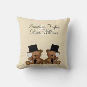 Cojín Decorativo Boda de Teddy Bear Grooms