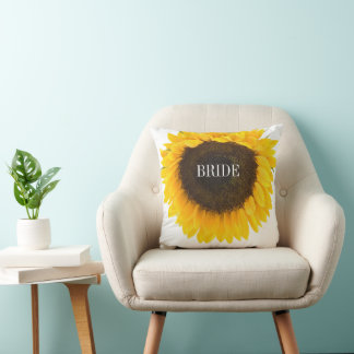 Cojín Decorativo Boda del girasol Novia Pillow