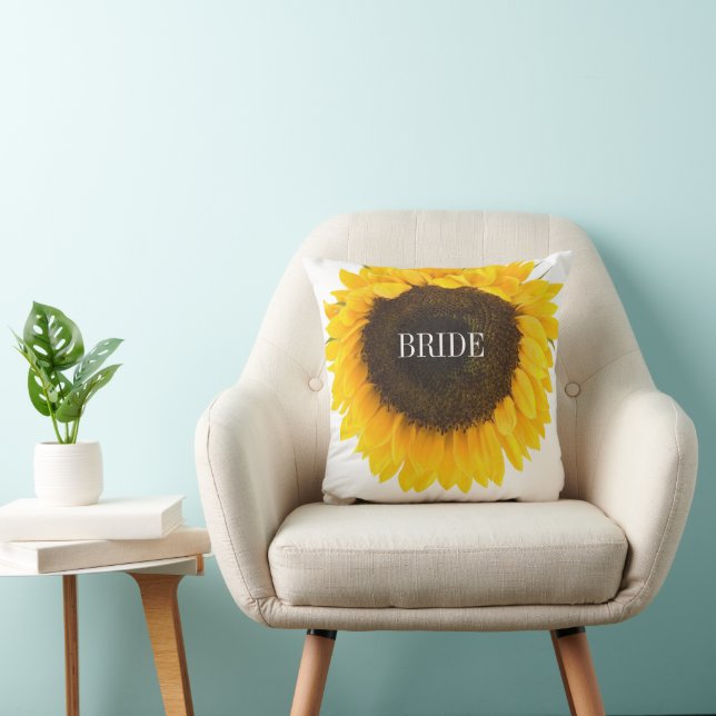 Cojín Decorativo Boda del girasol Novia Pillow (Silla)