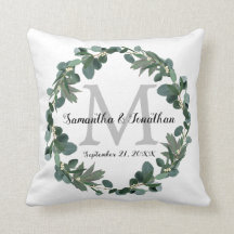 Boda del Monograma Moderno Eucalyptus Wreath Keeps