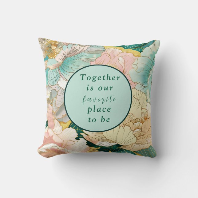 Cojín Decorativo Boda floral bohemio (Anverso)